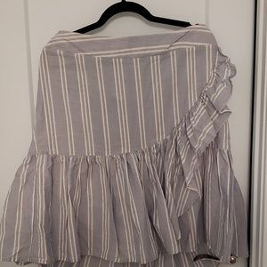 Target Strapless Pin Stripe, Ruffle Top